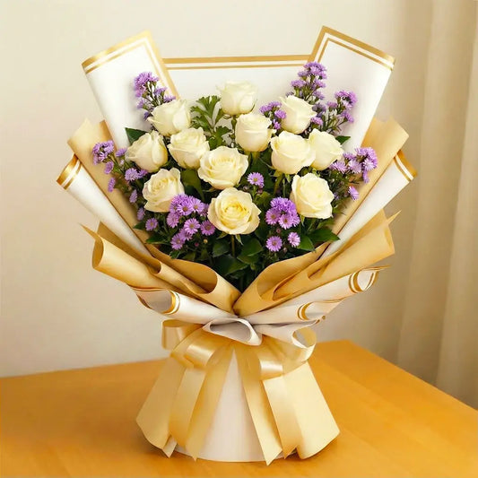 Luxury 12 White Roses