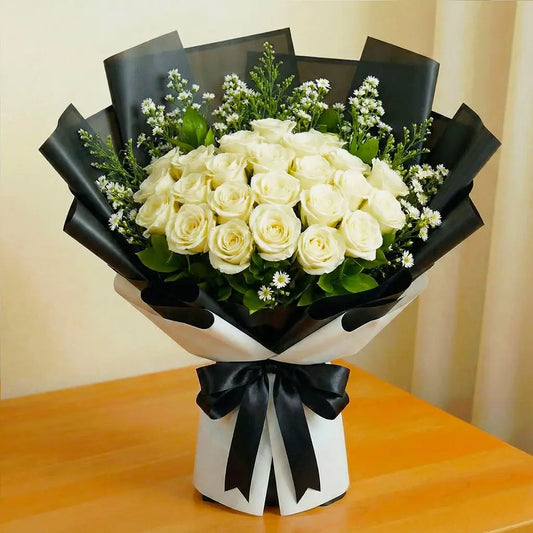 Luxury Two Dozen White Roses