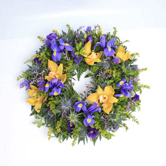 Orchid and Iris Wreath