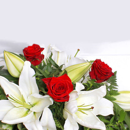 Large Red Rose and Lily Spray FPB