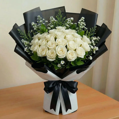 Luxury Two Dozen White Roses